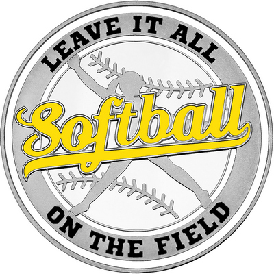 Yellow "Softball" with White Outer Circular Borders